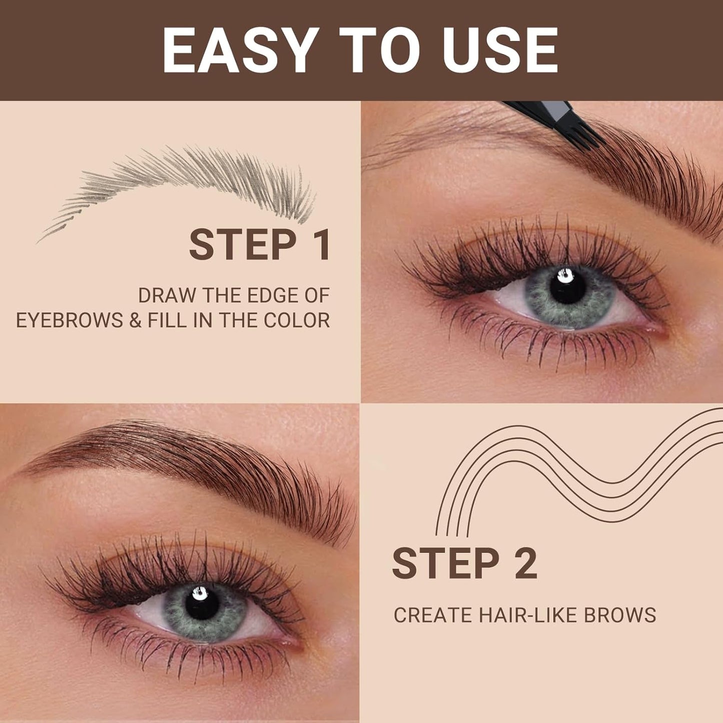 Magic Eyebrow Microblading Pencil Long-Lasting 4-Tip Magic Eyebrow Pencil | Precise Fine Stroke Brow Pen for Natural-Looking Brows
