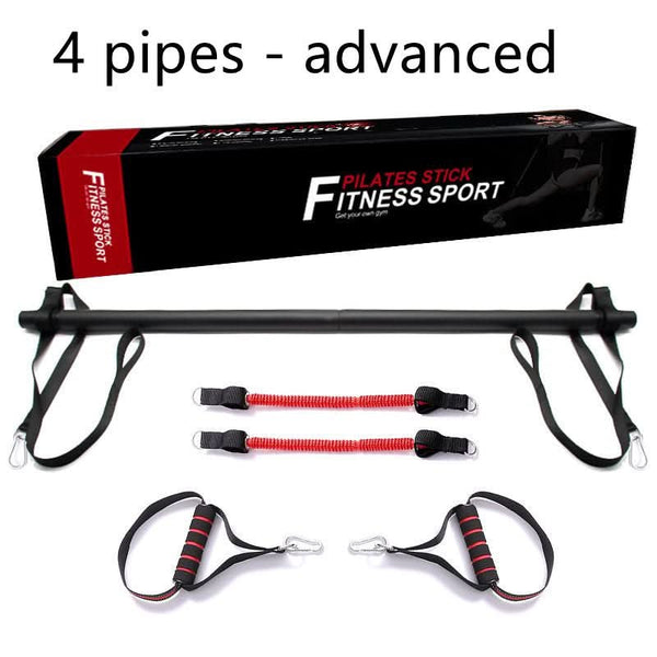 Pilates Bar Kit With Resistance Bands Portable Home Gym Workout Equipment Perfect Stretched Fusion Exercise Bar And Bands - Sccoti