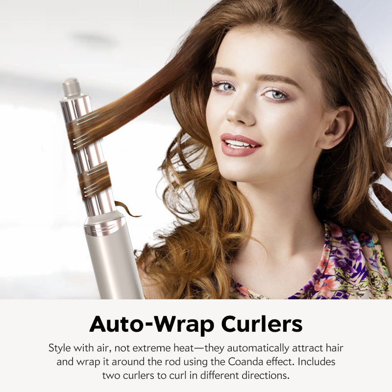 8 in 1 Multi Salon Styler Hair Dryer Brush Set with Folding Handle Auto Curler High Speed Dryer Hot Air Styler