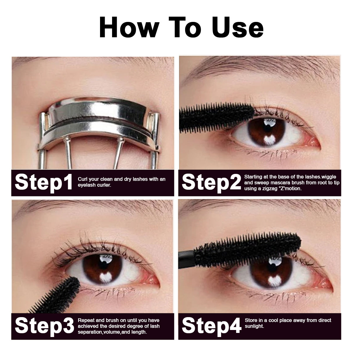 High Quality 3D Waterproof Volume 2-in-1 Mascara for Eyelashes