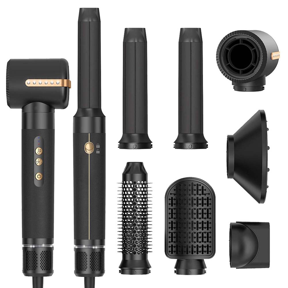 7 in 1 Hair Blow Dryer Brush Auto Curler Hot Air Brush Comb High Speed Hair Dryer Set Multi Styler