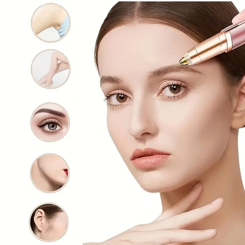 Portable Eyebrow Electric Hair Remover for Women with Led Light, Painless & Safe Eyebrow Epilator