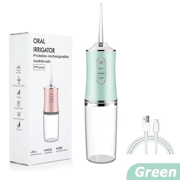 Aparelho de Fio Dental com Água para Dentes: 5 Modos de Limpeza Sem Fios Portátil com 4 Cabeças - Aparelho de Limpeza à Prova de Água para Casa e Viagem