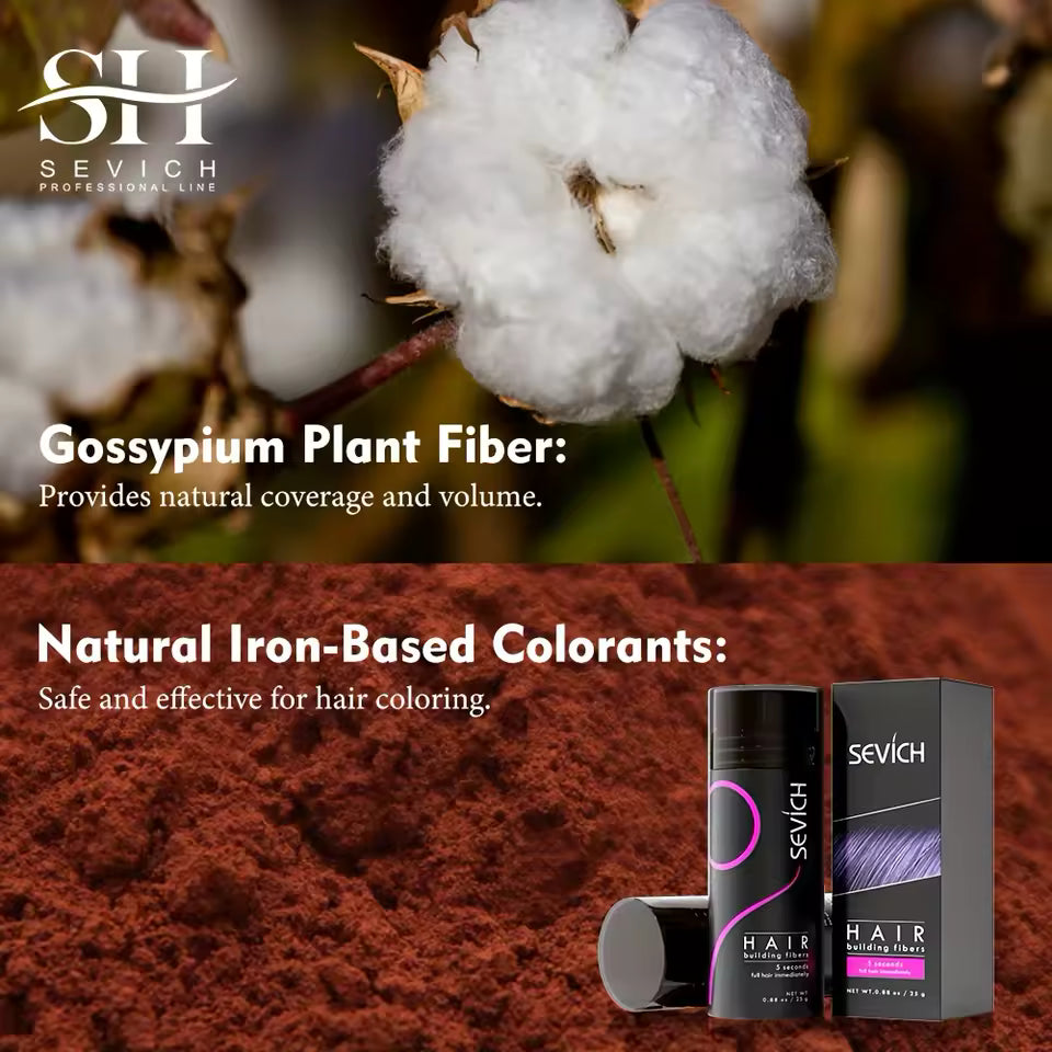 Hair Building Fiber Powder Cover Up for Hair Loss & Patchy Beard