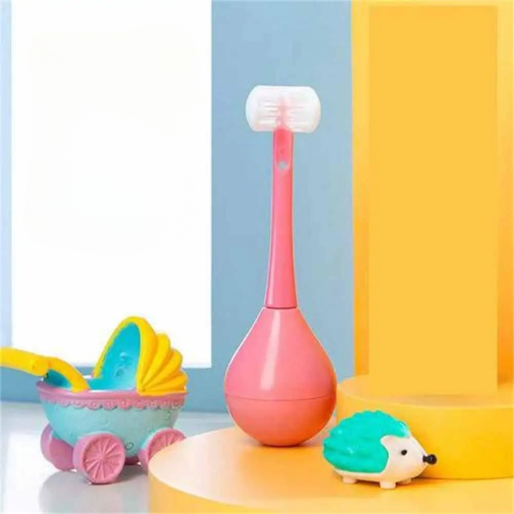 Escova de dentes infantil de três lados