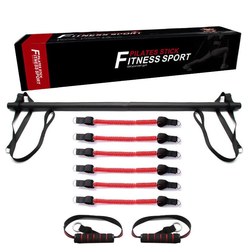 Pilates Bar Kit With Resistance Bands Portable Home Gym Workout Equipment Perfect Stretched Fusion Exercise Bar And Bands - Sccoti