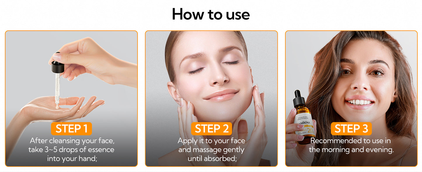 20% Vitamin C Serum For Face, Brightening Skin, Dark Spot Remover, Reduce Wrinkle, Anti Aging Glowing Serum, Facial Moisturizer with Niacinamide, Vitamin E, Hyaluronic Acid, 15 ML/ 0.51 Fl oz