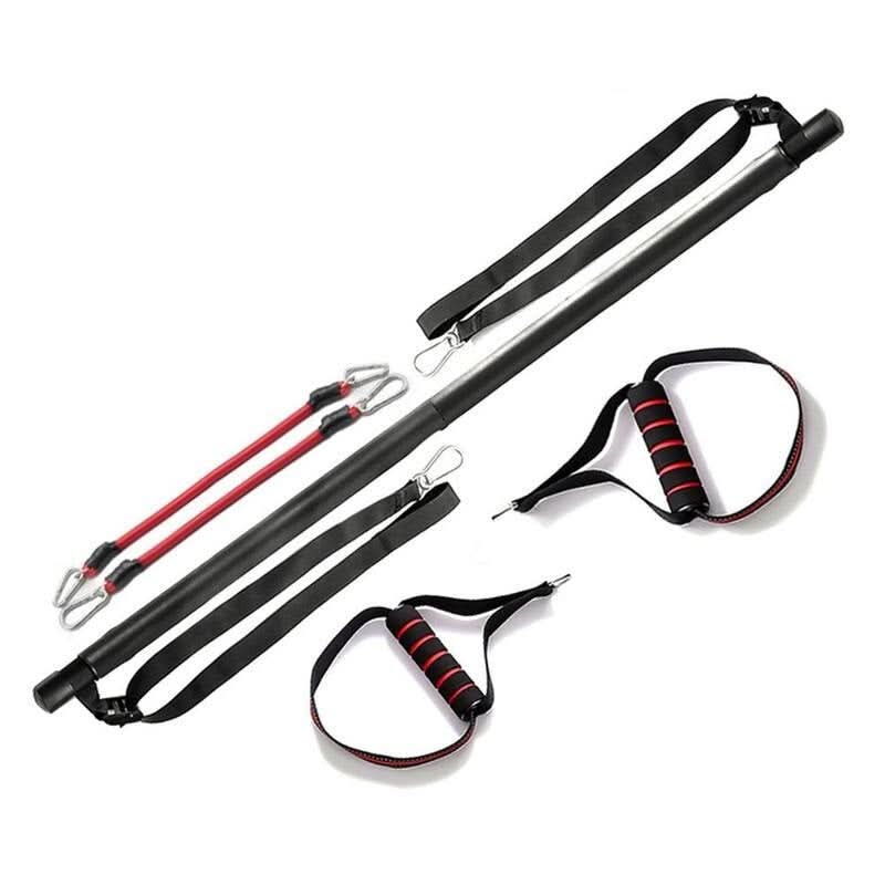 Pilates Bar Kit With Resistance Bands Portable Home Gym Workout Equipment Perfect Stretched Fusion Exercise Bar And Bands - Sccoti