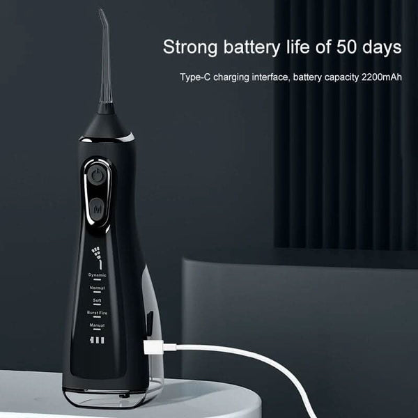 5 Modes Water Dental Flosser Pick for Teeth: 5 Cleaning Modes Cordless Portable with 4 Heads - Waterproof Flossing Cleaning Picks for Home Travel - Sccoti