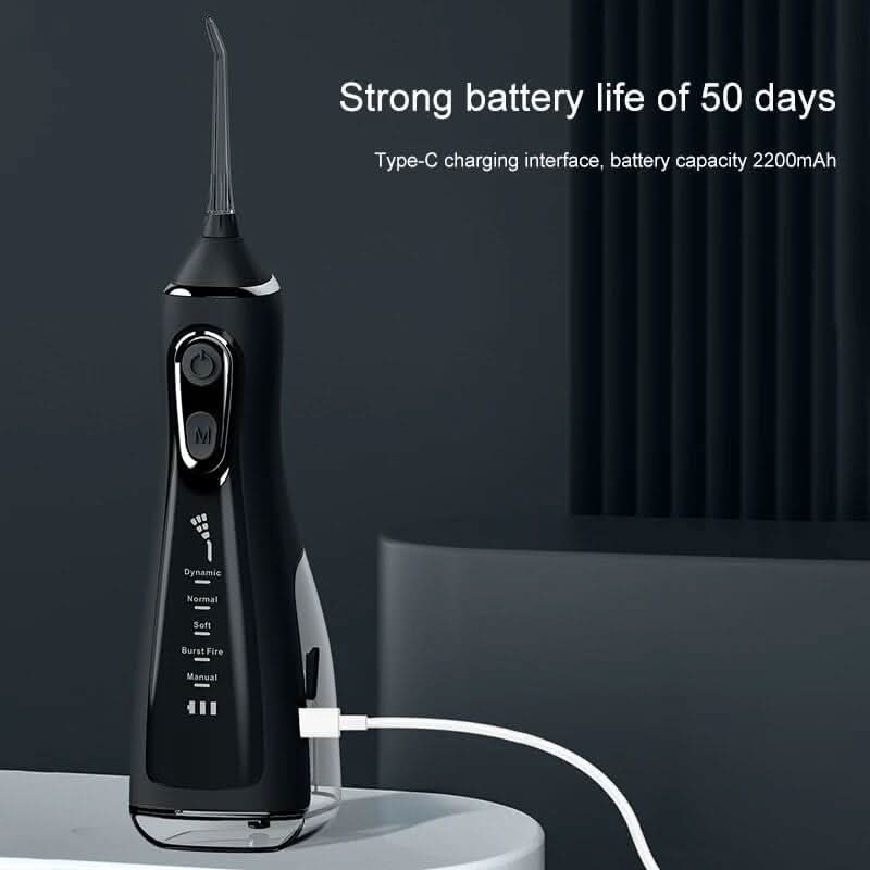 5 Modes Water Dental Flosser Pick for Teeth: 5 Cleaning Modes Cordless Portable with 4 Heads - Waterproof Flossing Cleaning Picks for Home Travel - Sccoti