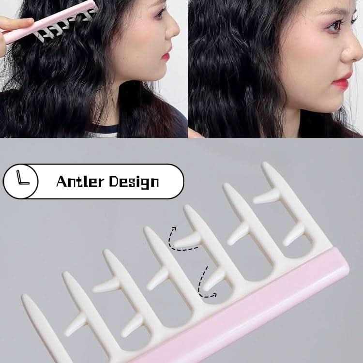 Volumizing Wide Toothed Fluffy Curly Hair Comb for All Hair Types - Deer Antlers Design - Sccoti