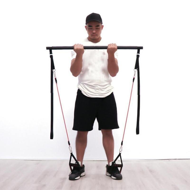 Pilates Bar Kit With Resistance Bands Portable Home Gym Workout Equipment Perfect Stretched Fusion Exercise Bar And Bands - Sccoti