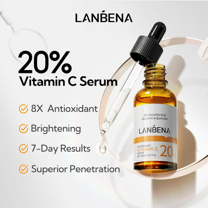 20% Vitamin C Serum For Face, Brightening Skin, Dark Spot Remover, Reduce Wrinkle, Anti Aging Glowing Serum, Facial Moisturizer with Niacinamide, Vitamin E, Hyaluronic Acid, 15 ML/ 0.51 Fl oz