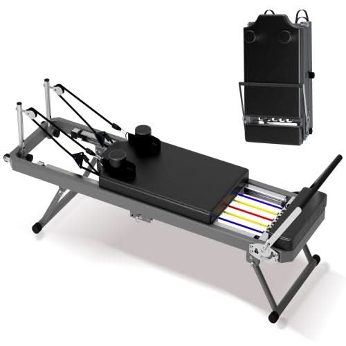 Pilates Core Bed, Foldable Home High Quality, Yoga Studio Commercial Fitness Equipment, Black - Sccoti