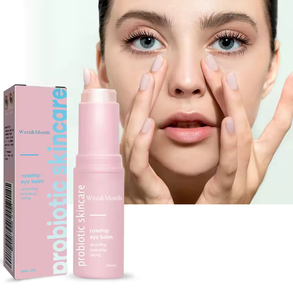 Rosehip Brightening Eye Balm Glowing Repair Under Eye Cream Stick For Instant Wrinkle Eye Bags Dark Circles Puffiness Removal