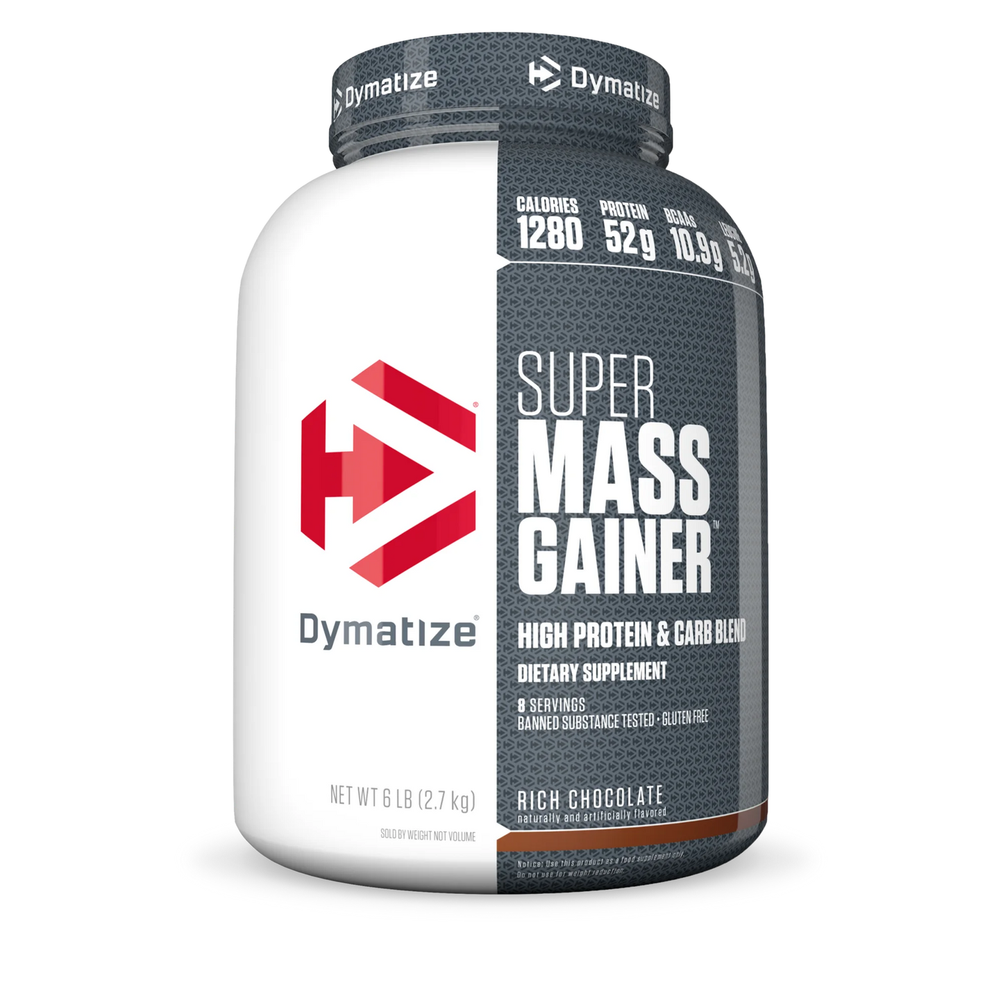 Dymatize Super Mass Gainer Rich Chocolate 2940 g – Weight-Gainer-Pulver + BCAA und Kasein-Kohlenhydrate