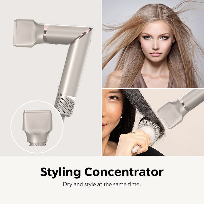 8 in 1 Multi Salon Styler Hair Dryer Brush Set with Folding Handle Auto Curler High Speed Dryer Hot Air Styler - Sccoti