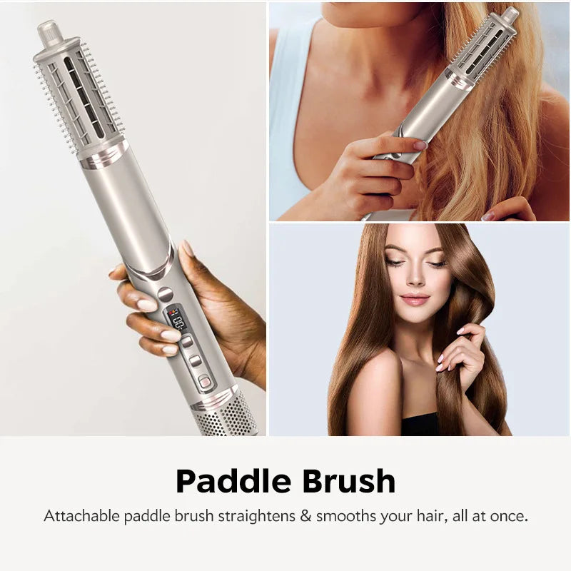 8 in 1 Multi Salon Styler Hair Dryer Brush Set with Folding Handle Auto Curler High Speed Dryer Hot Air Styler