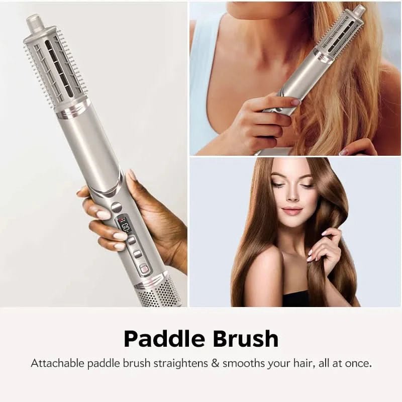 8 in 1 Multi Salon Styler Hair Dryer Brush Set with Folding Handle Auto Curler High Speed Dryer Hot Air Styler - Sccoti