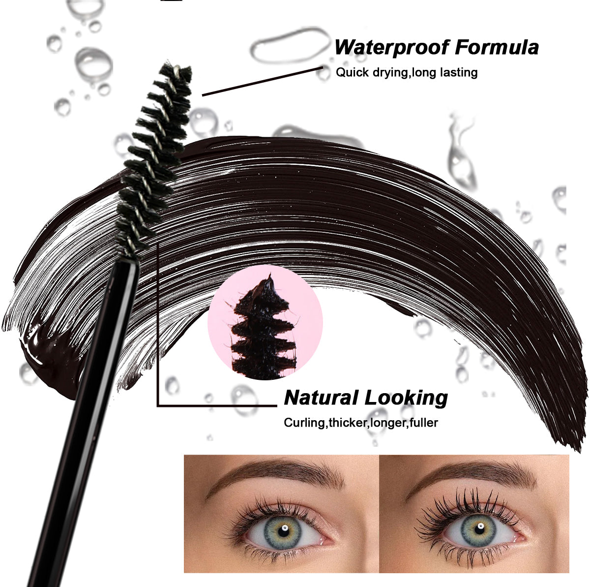High Quality 3D Waterproof Volume 2-in-1 Mascara for Eyelashes