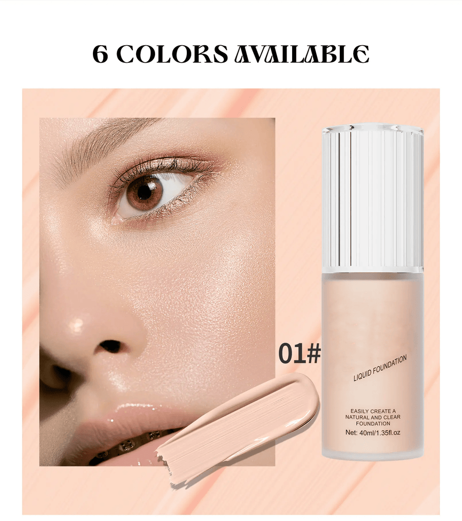 Matte Liquid Foundation in Black Concealer and Brightening Cream for Face Base Makeup - Vegan, Cruelty - Free, Long - Lasting - Sccoti