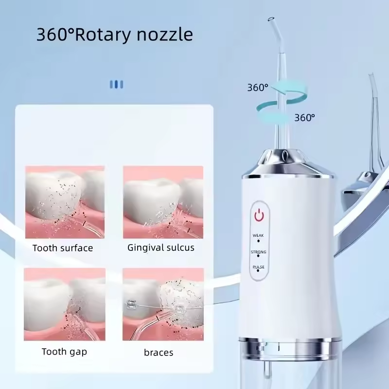 3 Modes Water Dental Flosser Pick for Teeth: Different Cleaning Modes Cordless Portable with Different Heads - Waterproof Flossing Cleaning Picks for Home & Travel