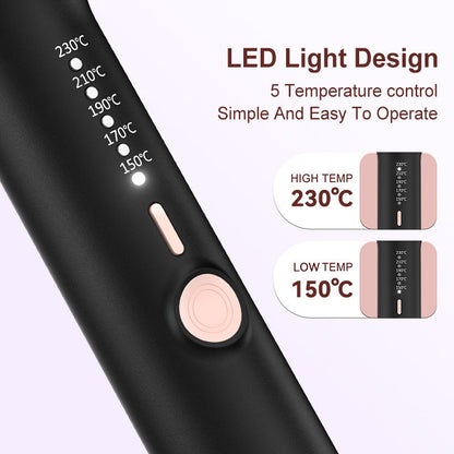 Professional 5-in-1 Curling Iron Set with Removable Barrels Create Loose Waves, Tight Curls, and Beachy Rings for Hair Types