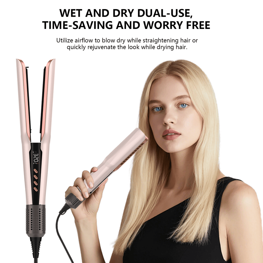 Viral 2 - in - 1 Air Straightener - No Heat Damage, Ionic Frizz Control, Fast Styling & Hair Protection for Smooth & Shiny Hair - Sccoti