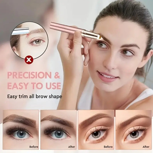 Portable Eyebrow Electric Hair Remover for Women with Led Light, Painless & Safe Eyebrow Epilator