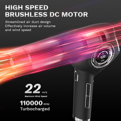 Professional Beauty Salon Smart Hair Dryer Negative Ionic Leafless High Speed Motor Drier Portable Salon Blow Hair Dryer