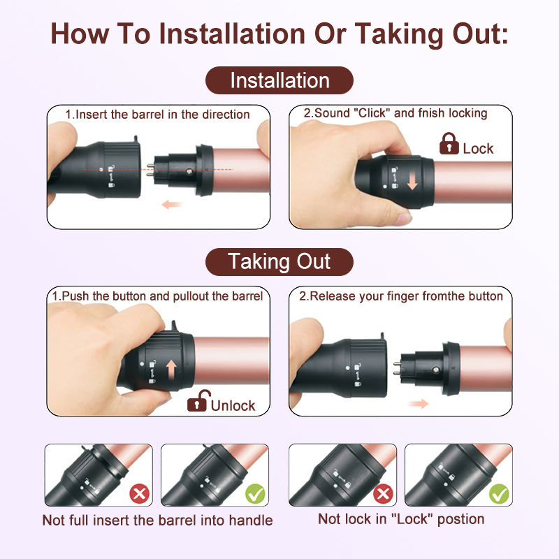 Professional 5-in-1 Curling Iron Set with Removable Barrels Create Loose Waves, Tight Curls, and Beachy Rings for Hair Types