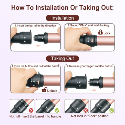 Professional 5-in-1 Curling Iron Set with Removable Barrels Create Loose Waves, Tight Curls, and Beachy Rings for Hair Types