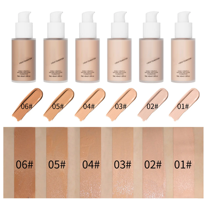 Matte Liquid Foundation in Black Concealer and Brightening Cream for Face Base Makeup - Vegan, Cruelty-Free, Long-Lasting