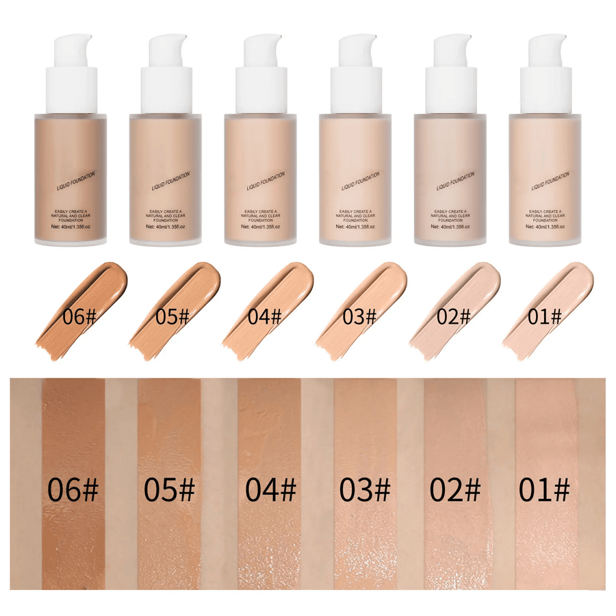 Matte Liquid Foundation in Black Concealer and Brightening Cream for Face Base Makeup - Vegan, Cruelty - Free, Long - Lasting - Sccoti