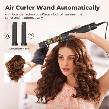 7 in 1 Hair Blow Dryer Brush Auto Curler Hot Air Brush Comb High Speed Hair Dryer Set Multi Styler