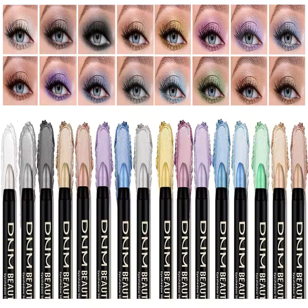 16 Colori Ombretto Perlescente, Glitter Colorato Impermeabile Trucco Occhi Lunga Durata Ombretto Anti-Sbavatura