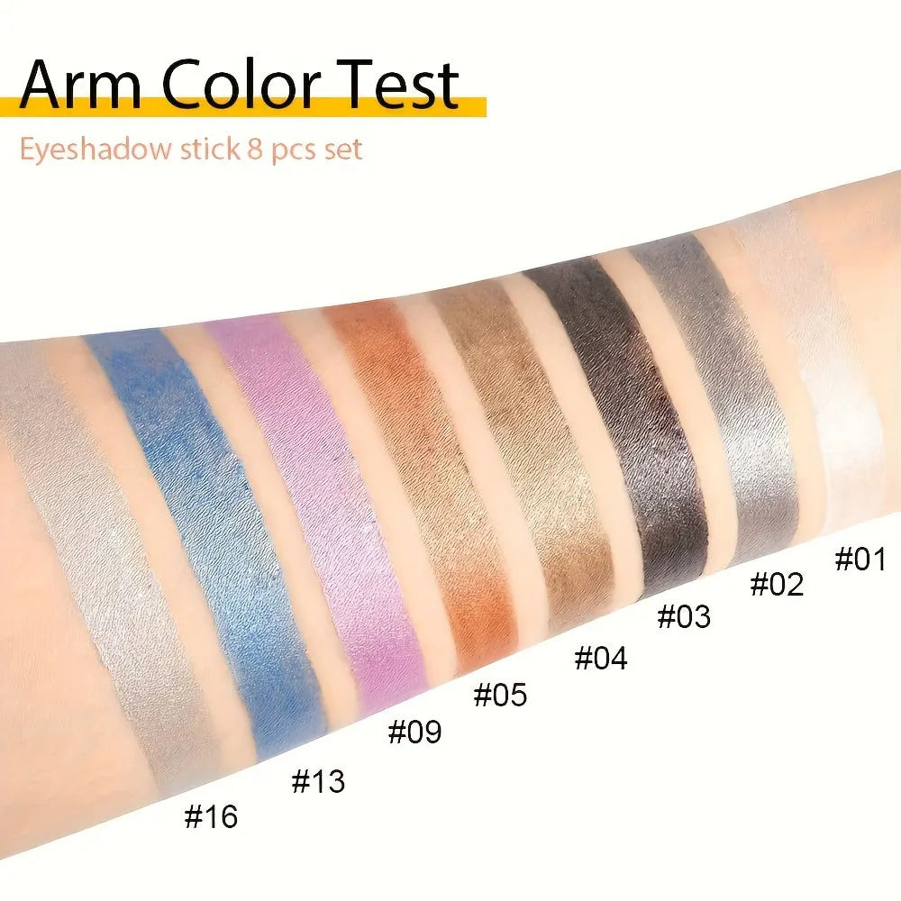 16 Colors Pearlescent Eye Shadow, Color Glitter Waterproof Long-Lasting Eye Makeup Non-smudge Eyeshadow