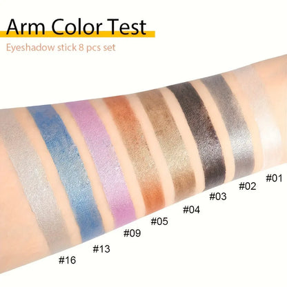 16 Colors Pearlescent Eye Shadow, Color Glitter Waterproof Long-Lasting Eye Makeup Non-smudge Eyeshadow