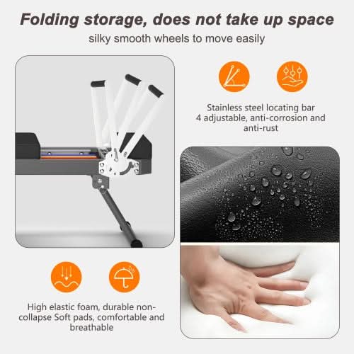 Pilates Core Bed, Foldable Home High Quality, Yoga Studio Commercial Fitness Equipment, Black - Sccoti