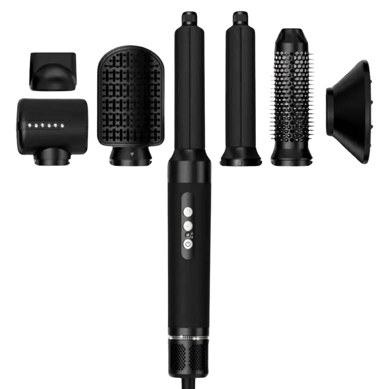 7 in 1 Hair Blow Dryer Brush Auto Curler Hot Air Brush Comb High Speed Hair Dryer Set Multi Styler - Sccoti