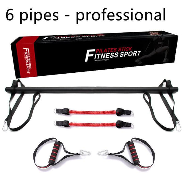 Pilates Bar Kit With Resistance Bands Portable Home Gym Workout Equipment Perfect Stretched Fusion Exercise Bar And Bands - Sccoti