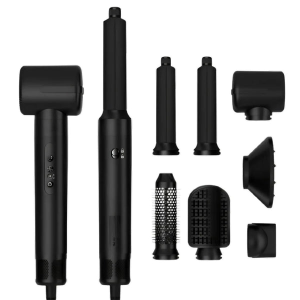 7 in 1 Hair Blow Dryer Brush Auto Curler Hot Air Brush Comb High Speed Hair Dryer Set Multi Styler - Sccoti