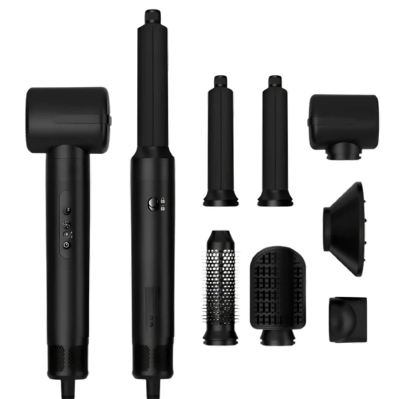 7 in 1 Hair Blow Dryer Brush Auto Curler Hot Air Brush Comb High Speed Hair Dryer Set Multi Styler - Sccoti