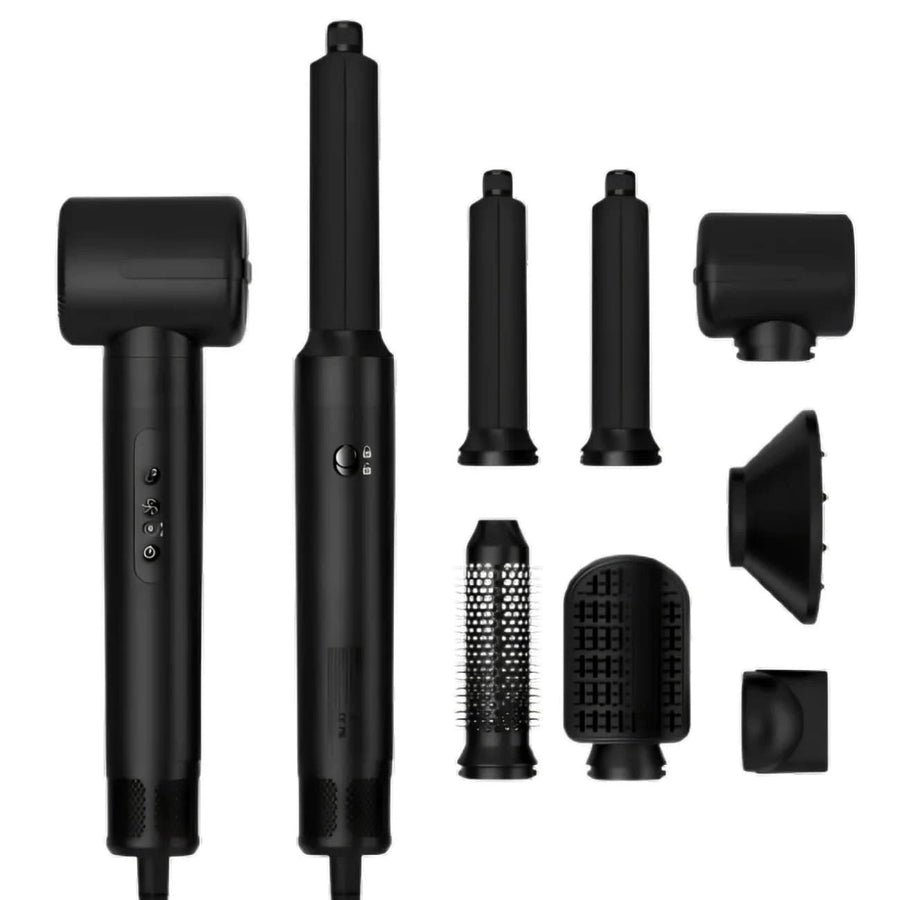 7 in 1 Hair Blow Dryer Brush Auto Curler Hot Air Brush Comb High Speed Hair Dryer Set Multi Styler - Sccoti