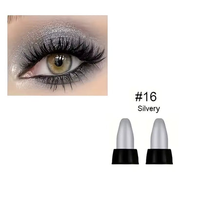 16 Colors Pearlescent Eye Shadow, Color Glitter Waterproof Long-Lasting Eye Makeup Non-smudge Eyeshadow