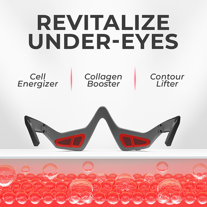 Product for under-eye revitalization with text 'Revitalize Under-Eyes' and 'Cell Energizer', 'Collagen Booster', 'Contour Lifter'.